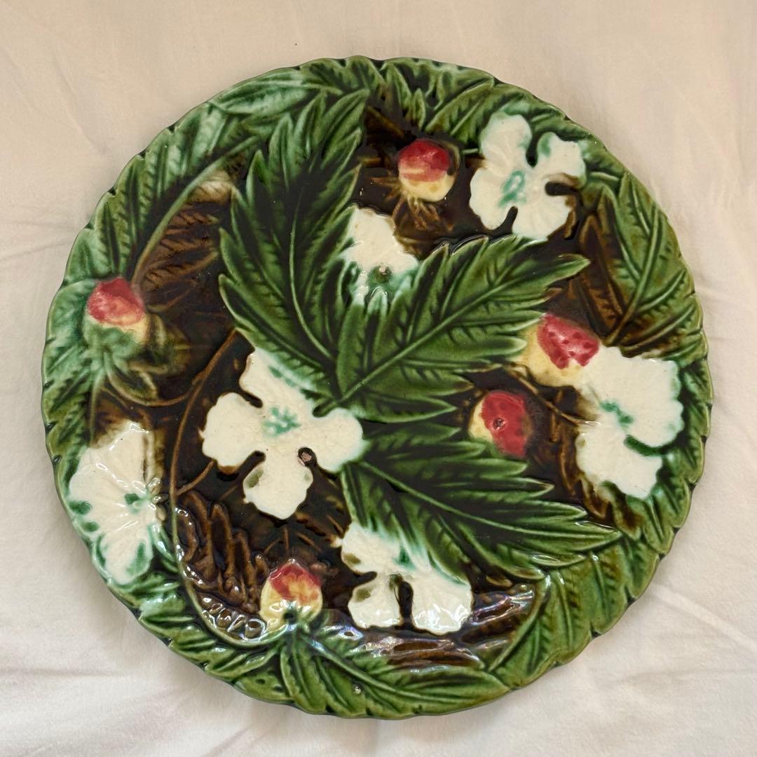 フランス アンティーク バルボティーヌ いちご柄 プレート