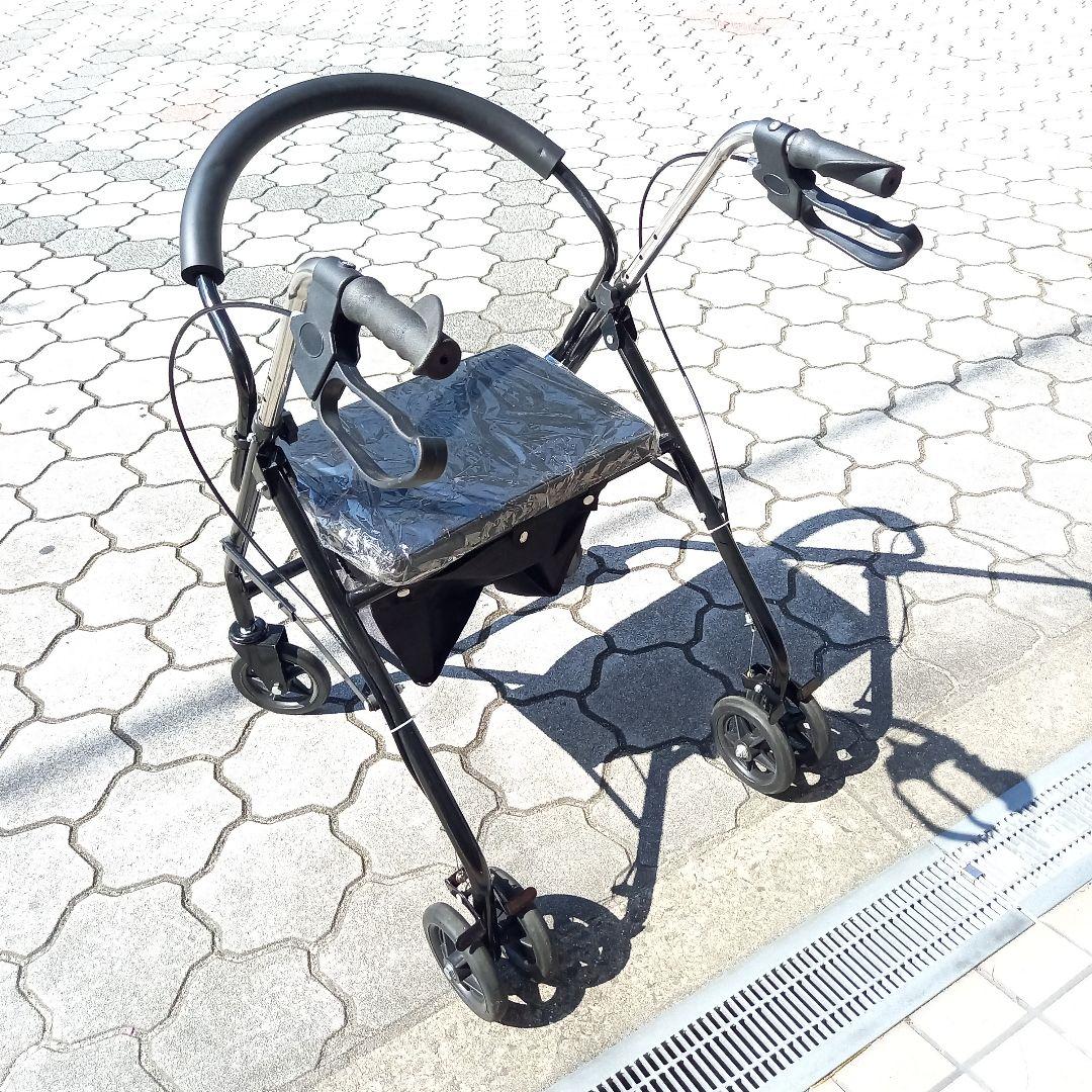 美品◎KMINA Walker 四輪歩行器 杖付き折りたたみチェア付属
