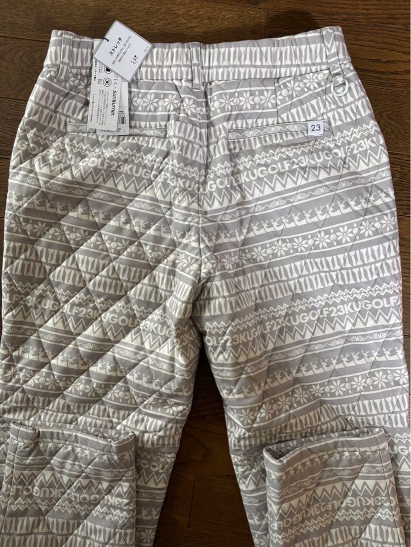 23区GOLF ゴルフウェア ノルディック柄 キルトパンツ