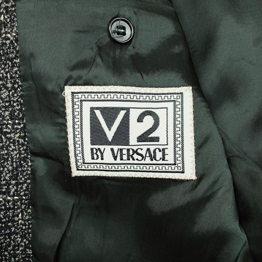 【美品】V2 by VERSACE ブークレツイード チェック ジャケット XL