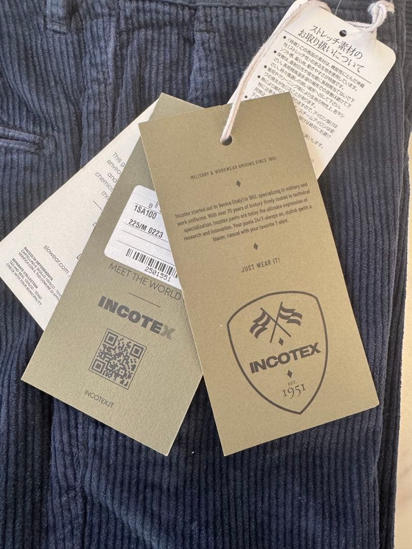 【新品未使用】INCOTEX コットン コーデュロイパンツ 30