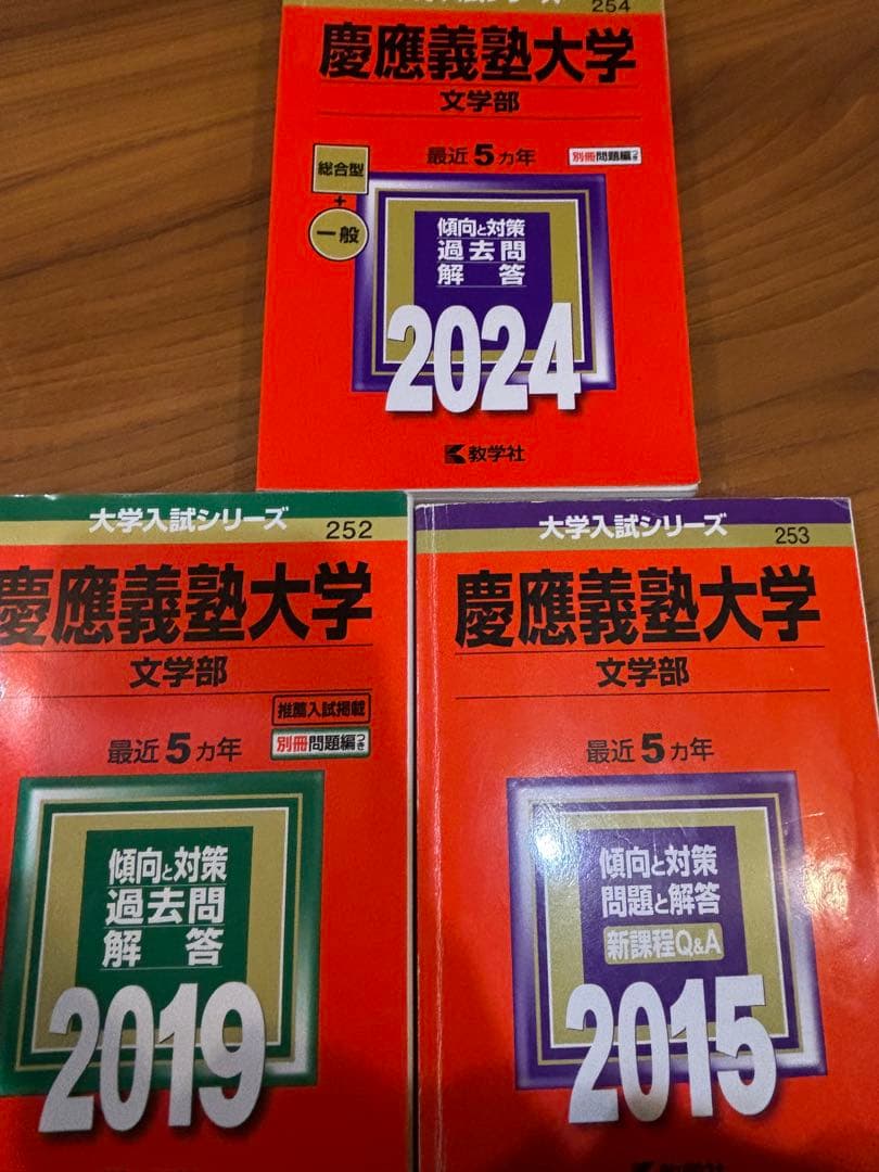 慶應義塾大学 文学部 過去問題集 2024 2019 2015