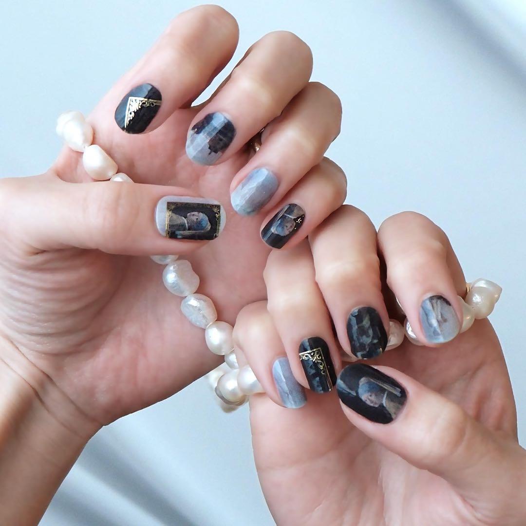 ネイルシール フェルメール 真珠の耳飾りの少女 絵画 9セット