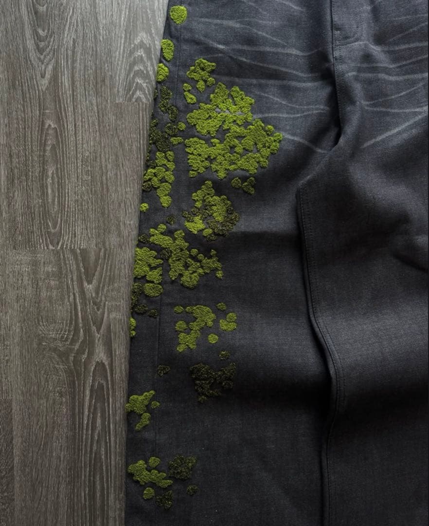 Feinicko 刺繍デザイン リジットデニム 濃紺 Msize