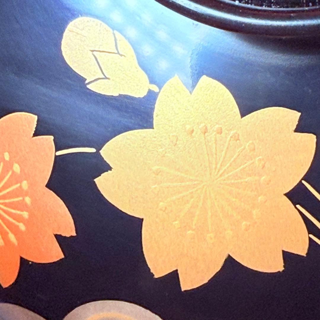 輪島塗　武田漆器店　金蒔絵牛車桜文吸物椀　国産漆100％使用　共箱　資産家特注品