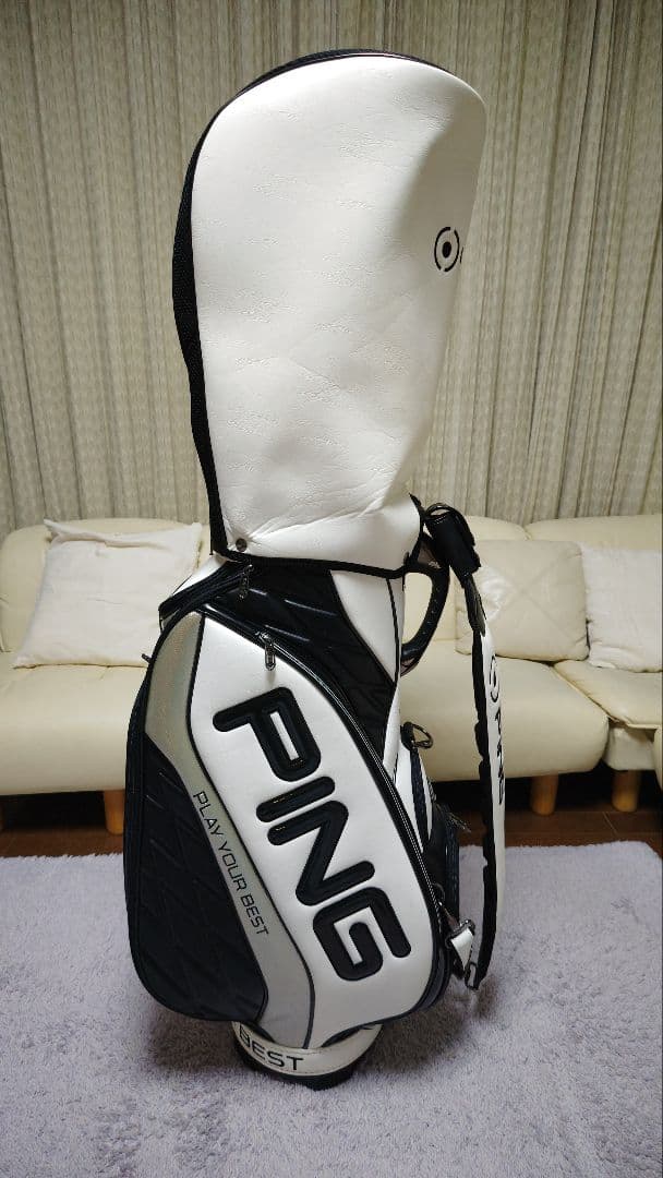 ピン キャディバッグ 9.5型 3点式ショルダー 極美品 PING