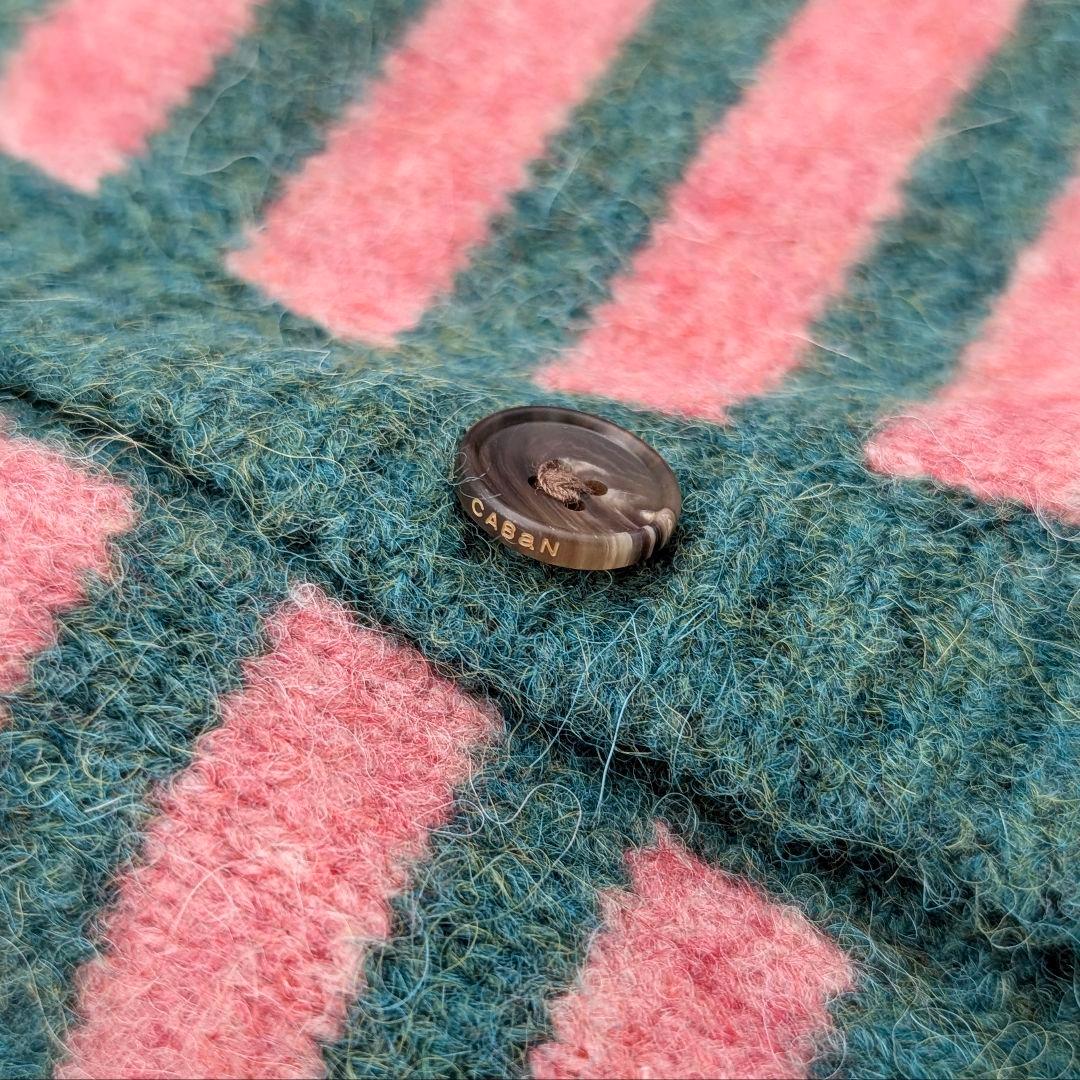 極美品★CABaN キャバン アルパカボーダークルーネックカーディガン