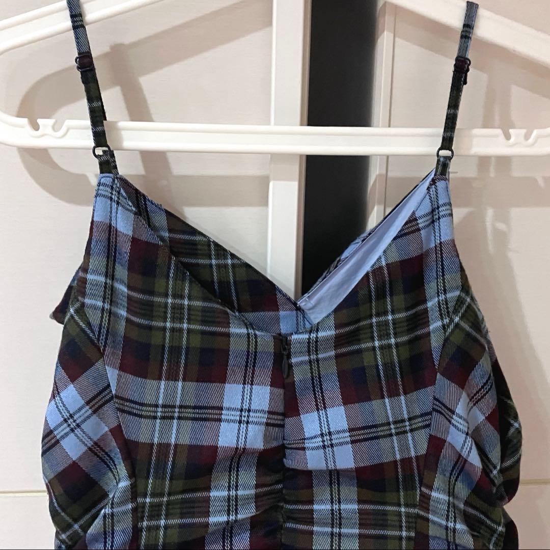 【美品】SLY ASYMMETRY HEM CAMI ロングワンピース チェック