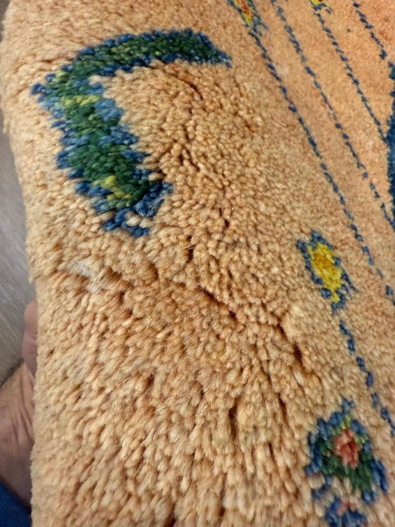 ギャッベ 58x43cm ペルシャ絨毯 手織り ギャベ 玄関マットラグ 絨毯