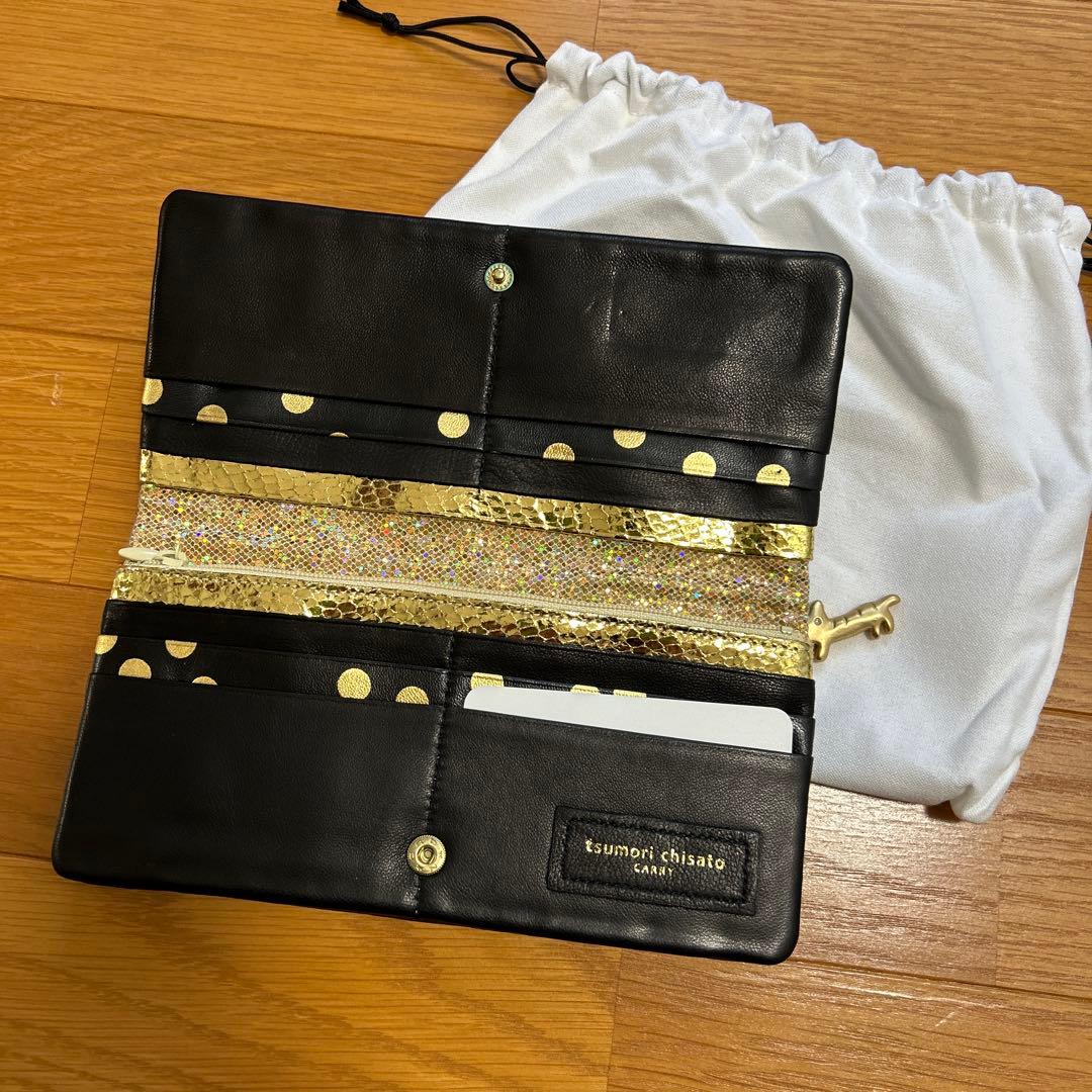 新品tsumori chisato ドット柄長財布ツモリチサト　ブラック