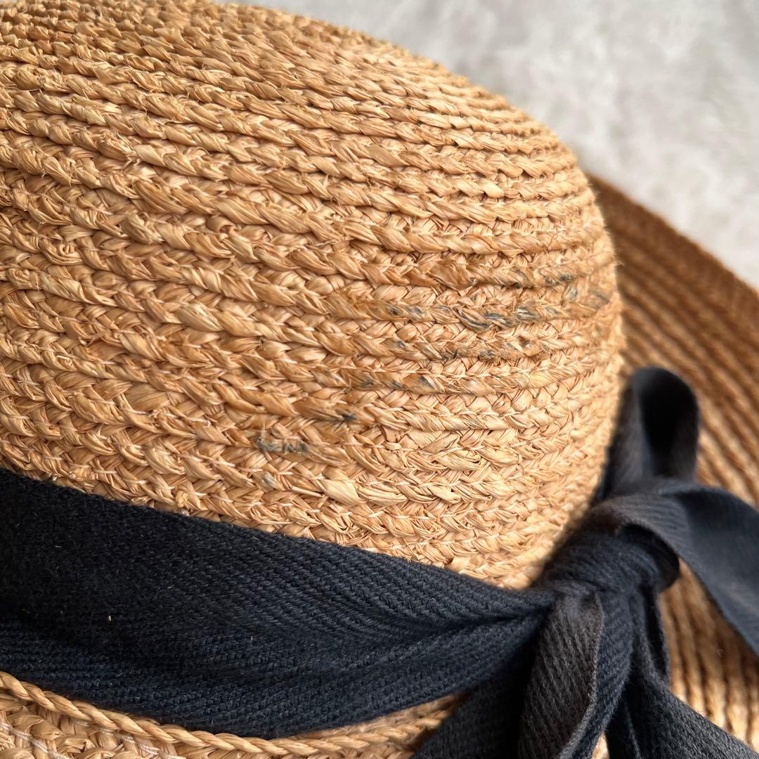 ヘレンカミンスキー ニューポート ラフィアハット 麦わら帽子 リボン