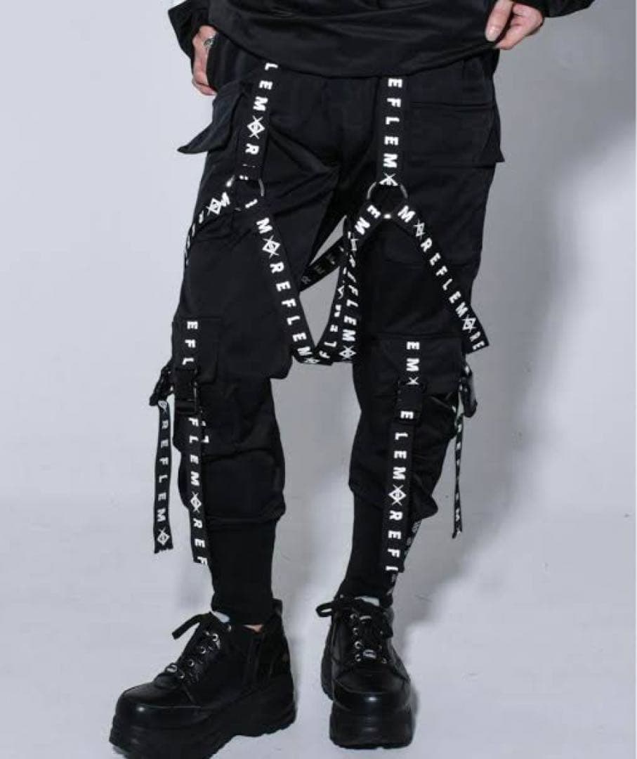 REFLEM レフレム デザインハーネスロゴテープカーゴパンツ