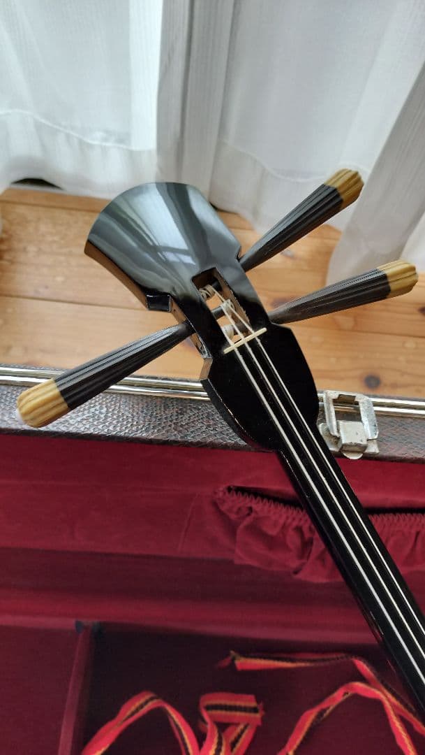 三線 沖縄 真壁型 本革強化張り ビンテージ