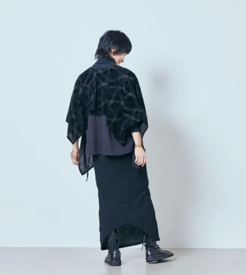 中川政七商店 2024AW 布ぬの やたらフロック マント ベスト 黒