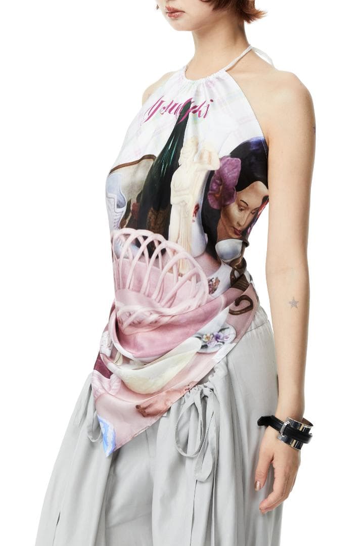 YoshuYuki　ギャル プリント ホワイト キャミソール