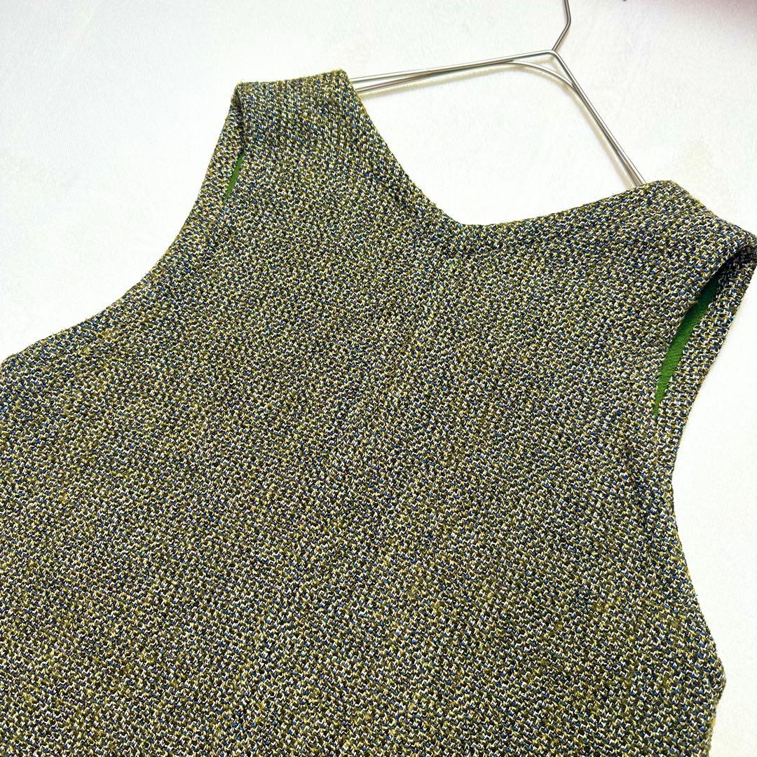 45R アーミッシュツイードワンピース ノースリーブ チュニック 大きいサイズ