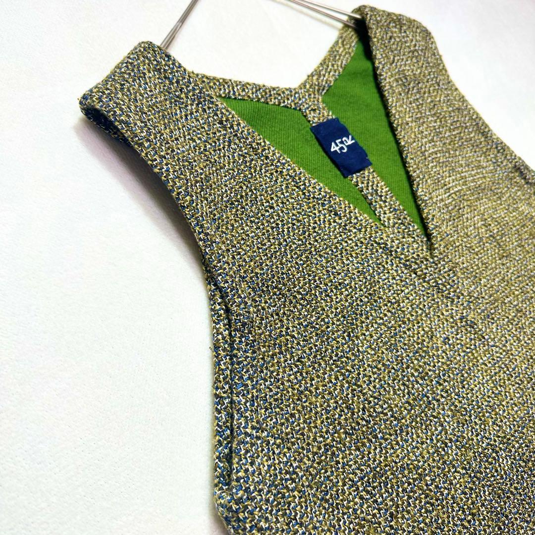 45R アーミッシュツイードワンピース ノースリーブ チュニック 大きいサイズ