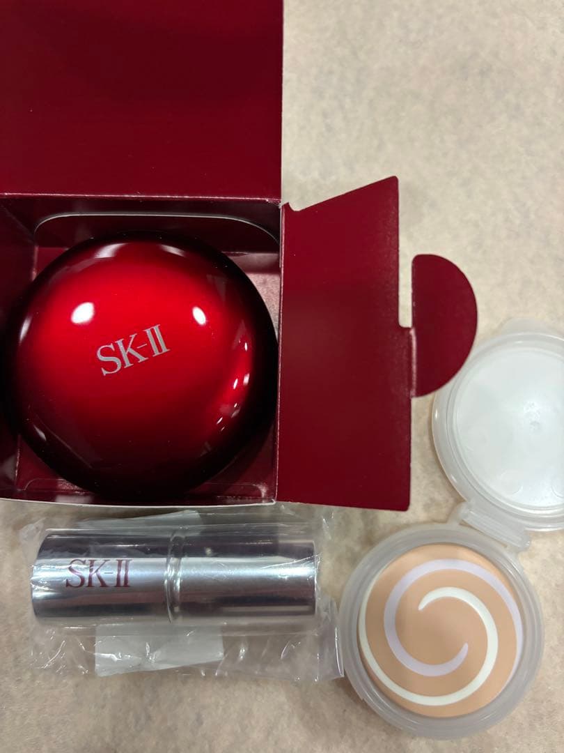 新品中古品SK-II ファンデーション310￼ケース&ブラシセット