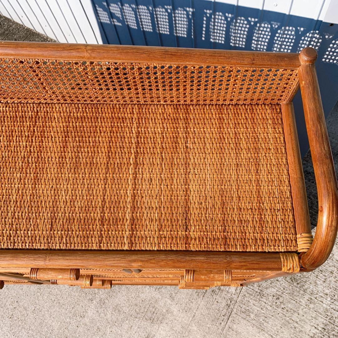 ラタン10杯チェスト 昭和レトロ エスニック アジアン 籐家具 ラタン 古民具