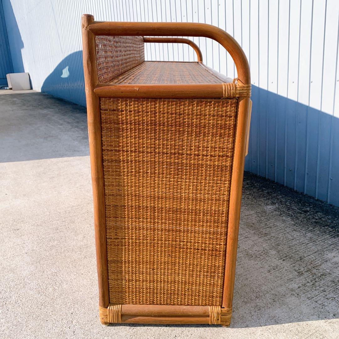 ラタン10杯チェスト 昭和レトロ エスニック アジアン 籐家具 ラタン 古民具