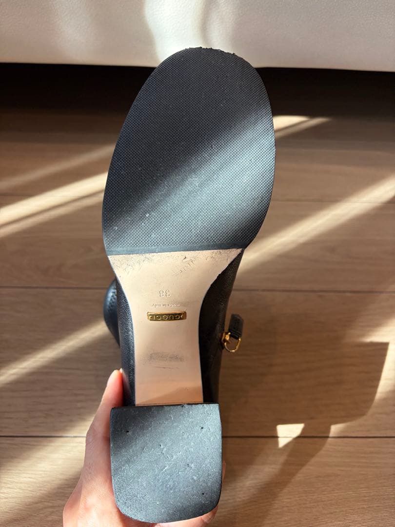 【最終価格】GUCCI ホースビット ブロックヒールショートブーツ 38