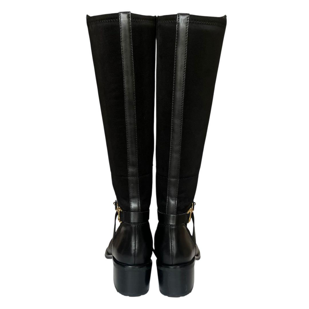 極美品 あしながおじさん 24 レザー ホースビット サイドジップ ロングブーツ