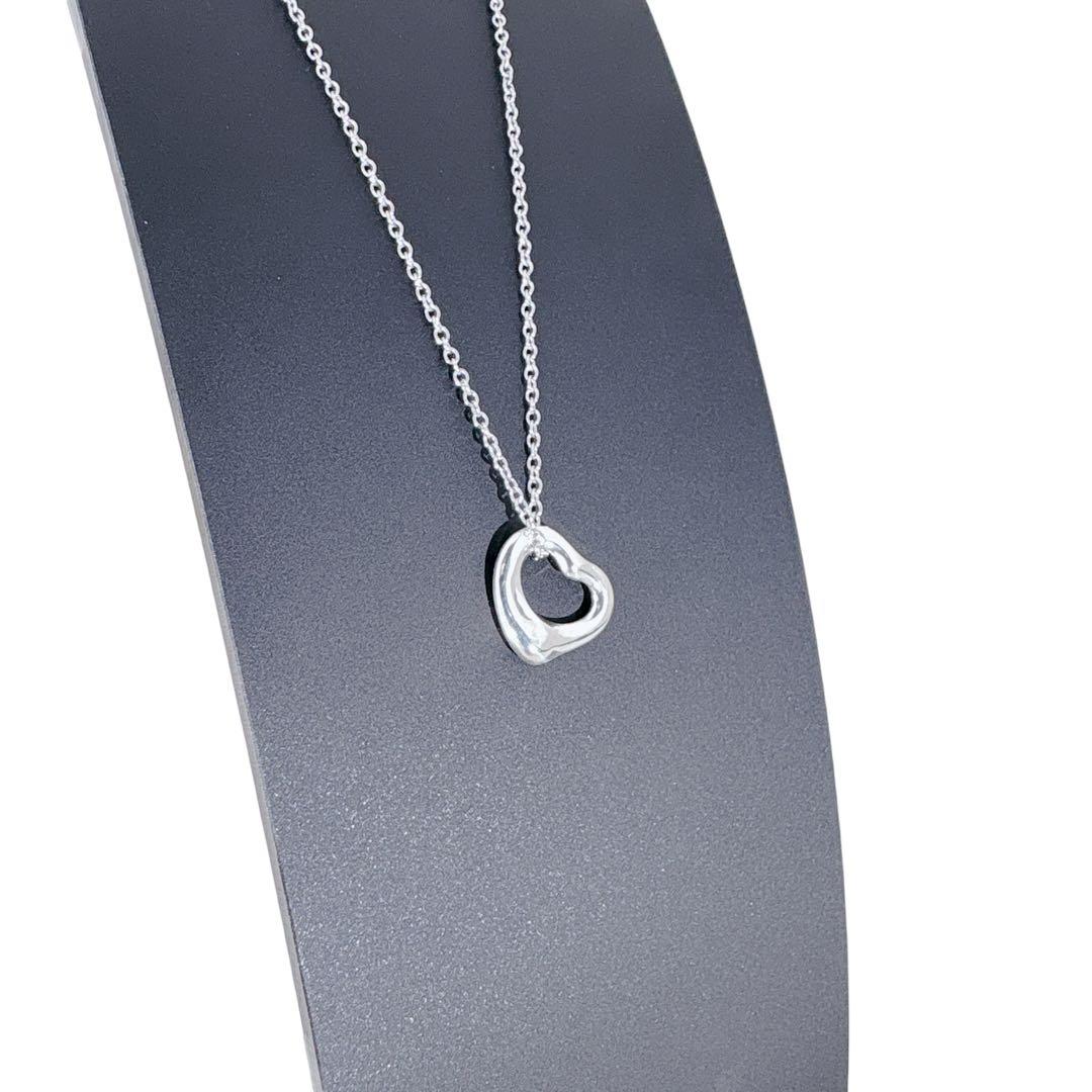 【光沢艶感仕上げ】　ティファニー オープンハート シルバー ネックレス xs