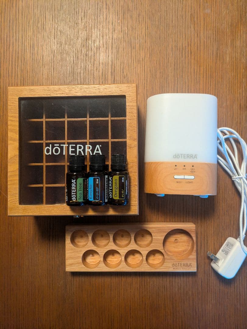 ゆかです★doTERRA ディフューザー，オイル，木箱，木製スタンド，