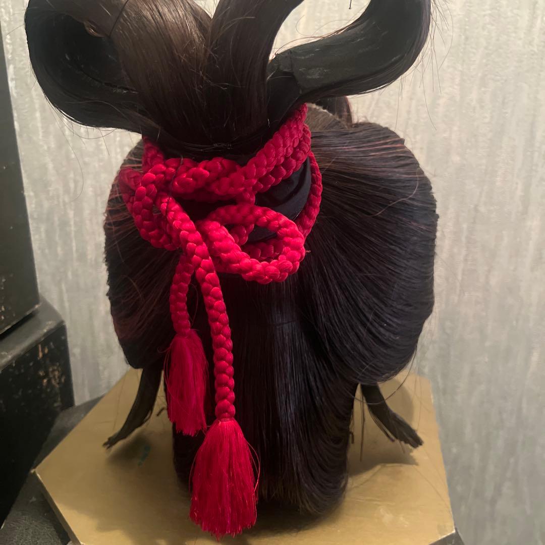 大衆演劇カツラ　女形 黒とピンク