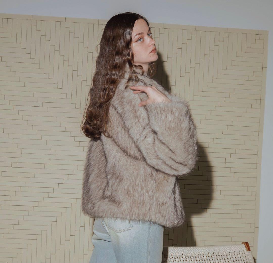 Mili affinity フェイクファーダブルジップジャケット