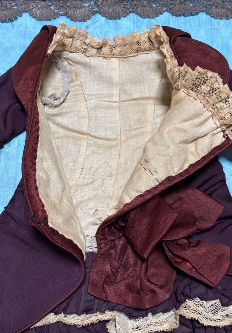アンティークビスクドール ドレス&ボネセット