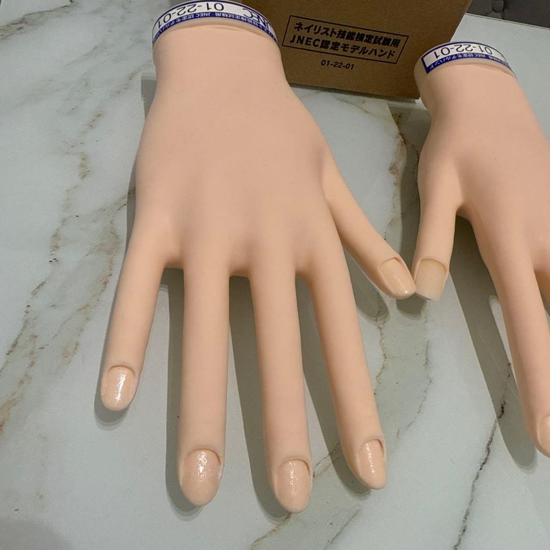 ネイリスト技能検定　JNEC認定モデルハンド　両手　ネイリスト検定　ジェル検定