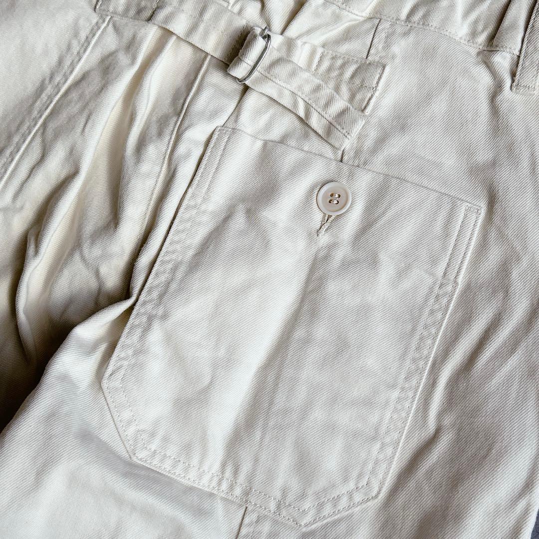 D.M.G ⿻ フレンチドリル アーモンドパンツ ルーズ 白 ボールパンツ 春