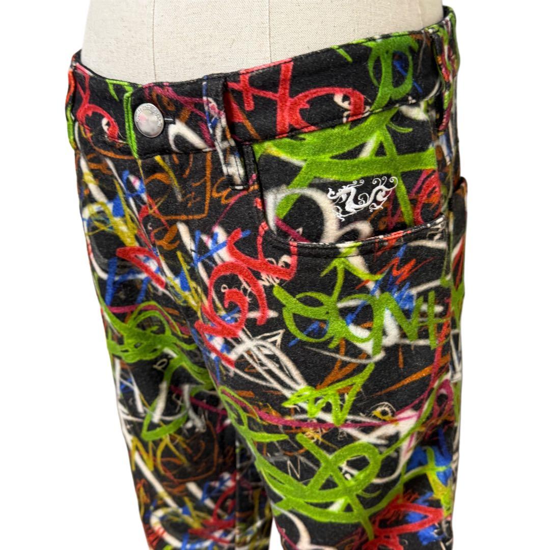 ダンスウィズドラゴン 総柄パンツ サイズ2 裾直し済み　股下６３cm