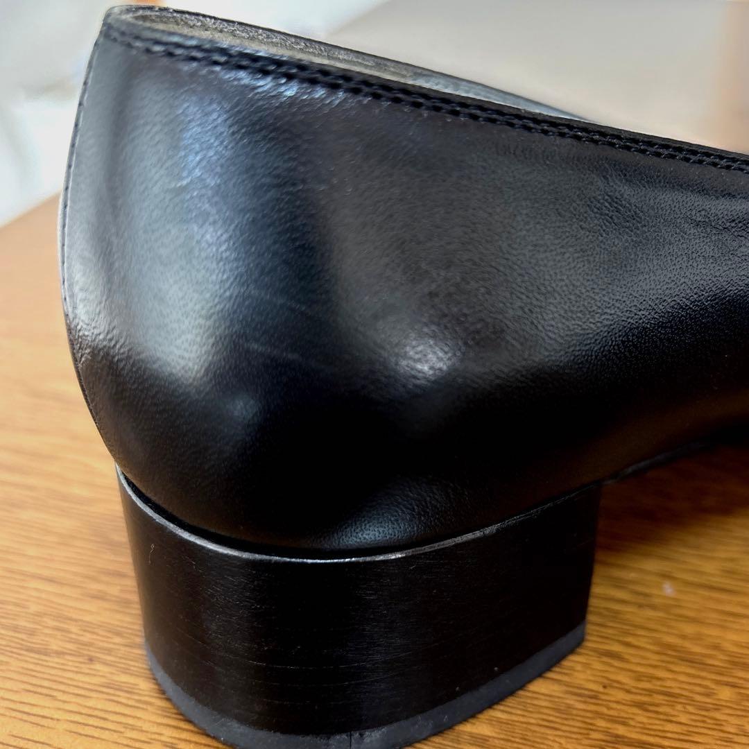 さ*る様 美品　ブラック　ヒールローファー　24.5〜25cm