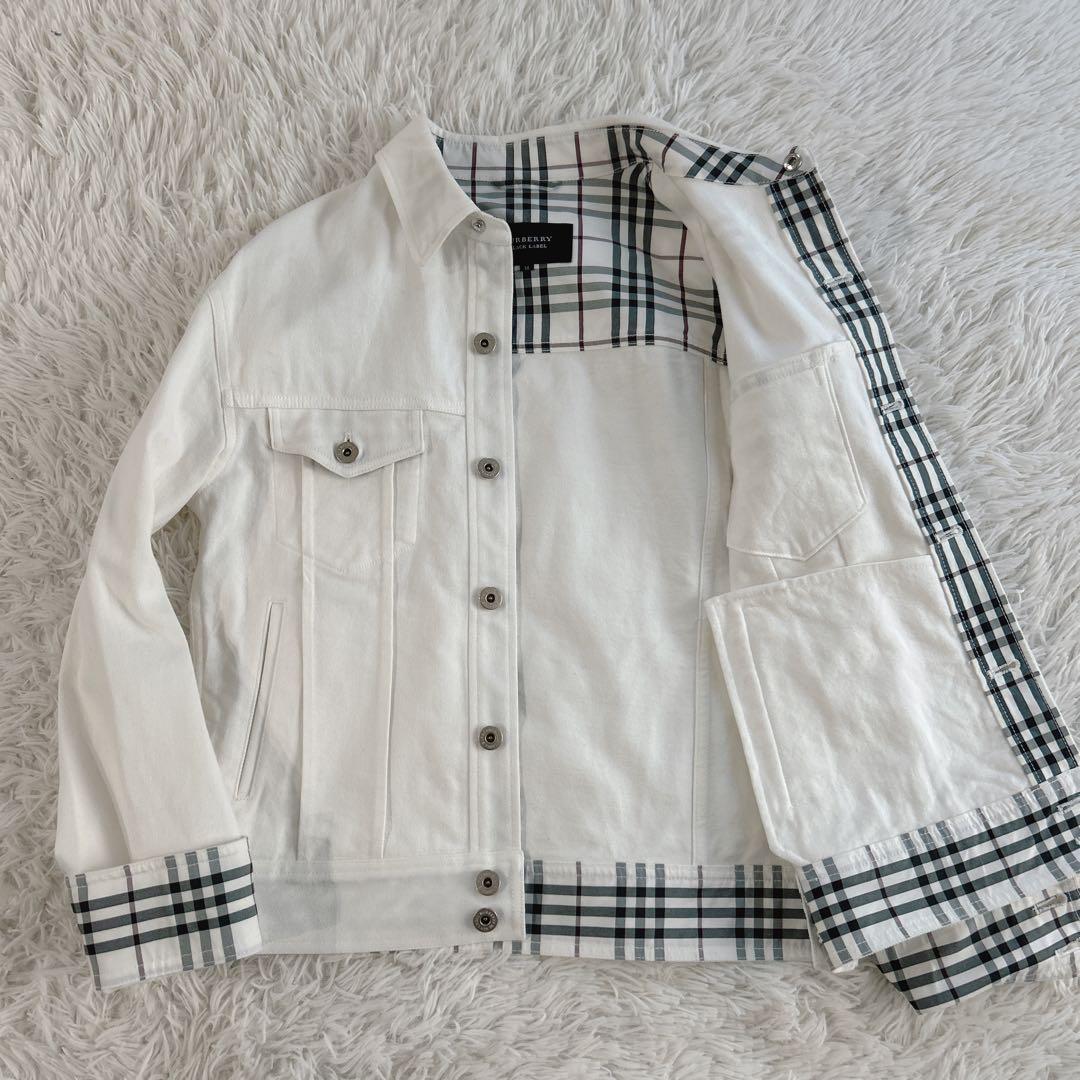 美品✨ バーバリーブラックレーベル デニムジャケット ノバチェック 白 M