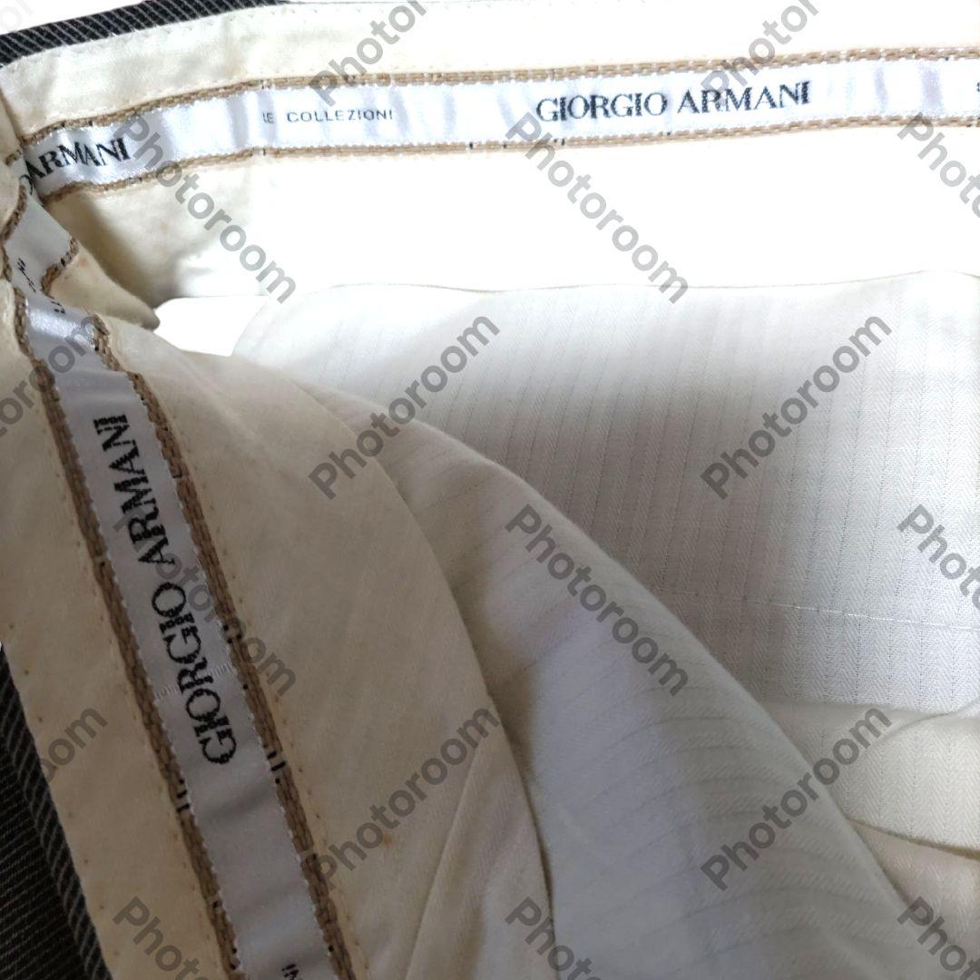 GIORGIO ARMANIイタリア製 ビジネススーツ黒カーキ茶カラー畦織