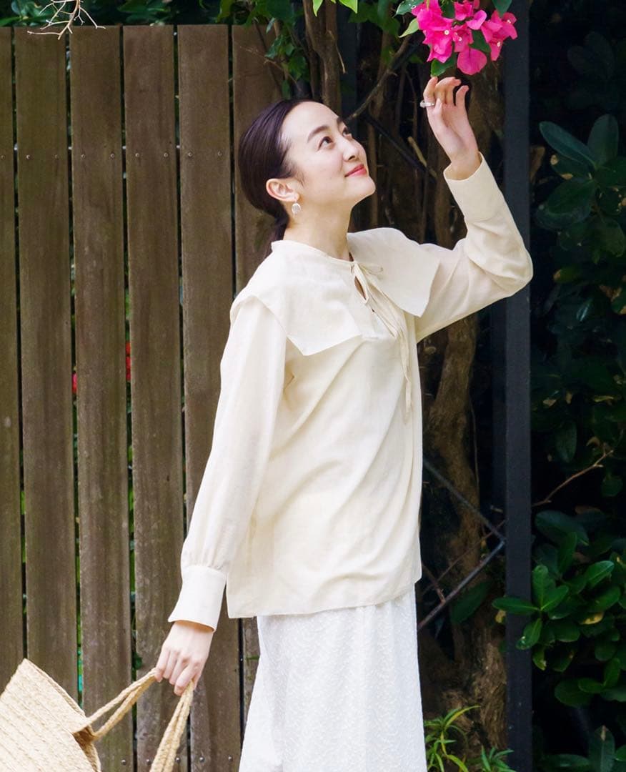 新品 PRISTINE プリスティン ジョーゼットセーラーカラーブラウス 長袖