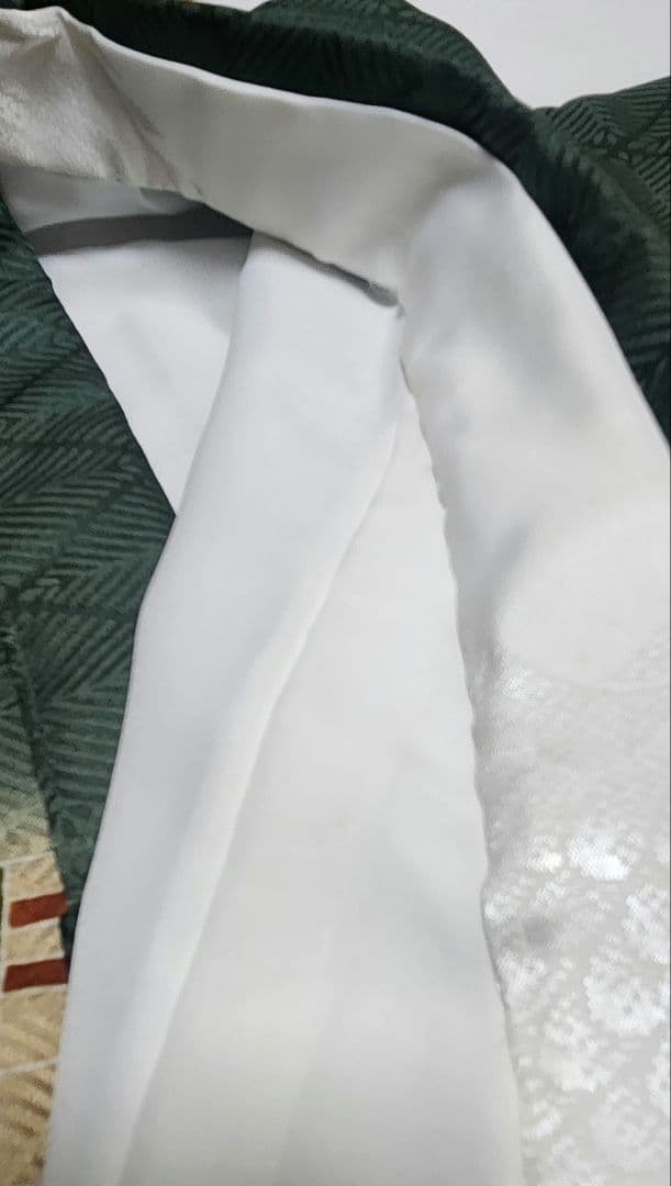 未使用　正絹　お宮参り　七五三　産着　初着　祝着　チェック　男の子　子供用着物