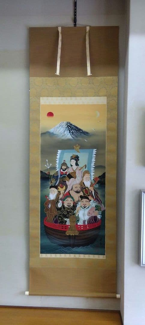 掛け軸　七福神　国井 幸雪