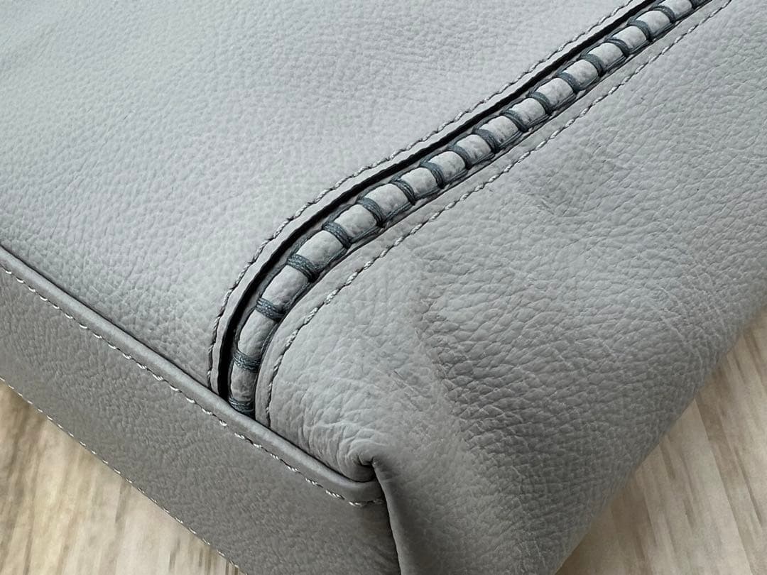 FUJITAKA フジタカ レザー ショルダーバッグ グレー