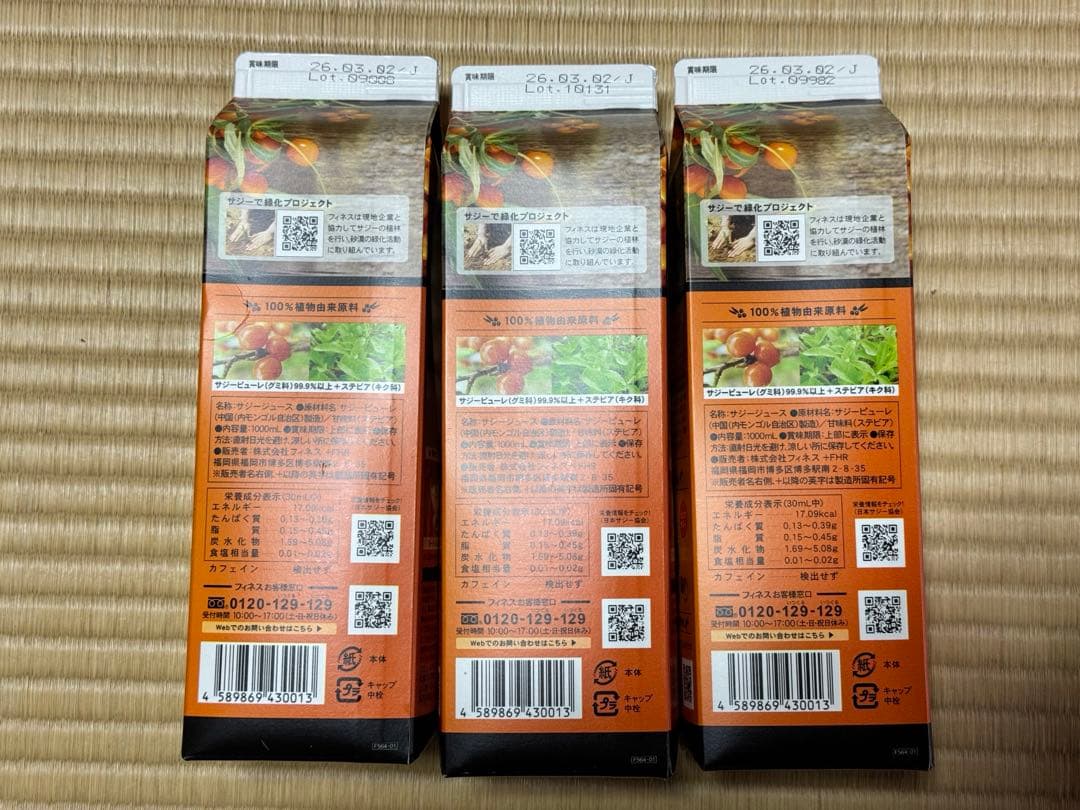 フィネス 豊潤サジー　1000ml×3本