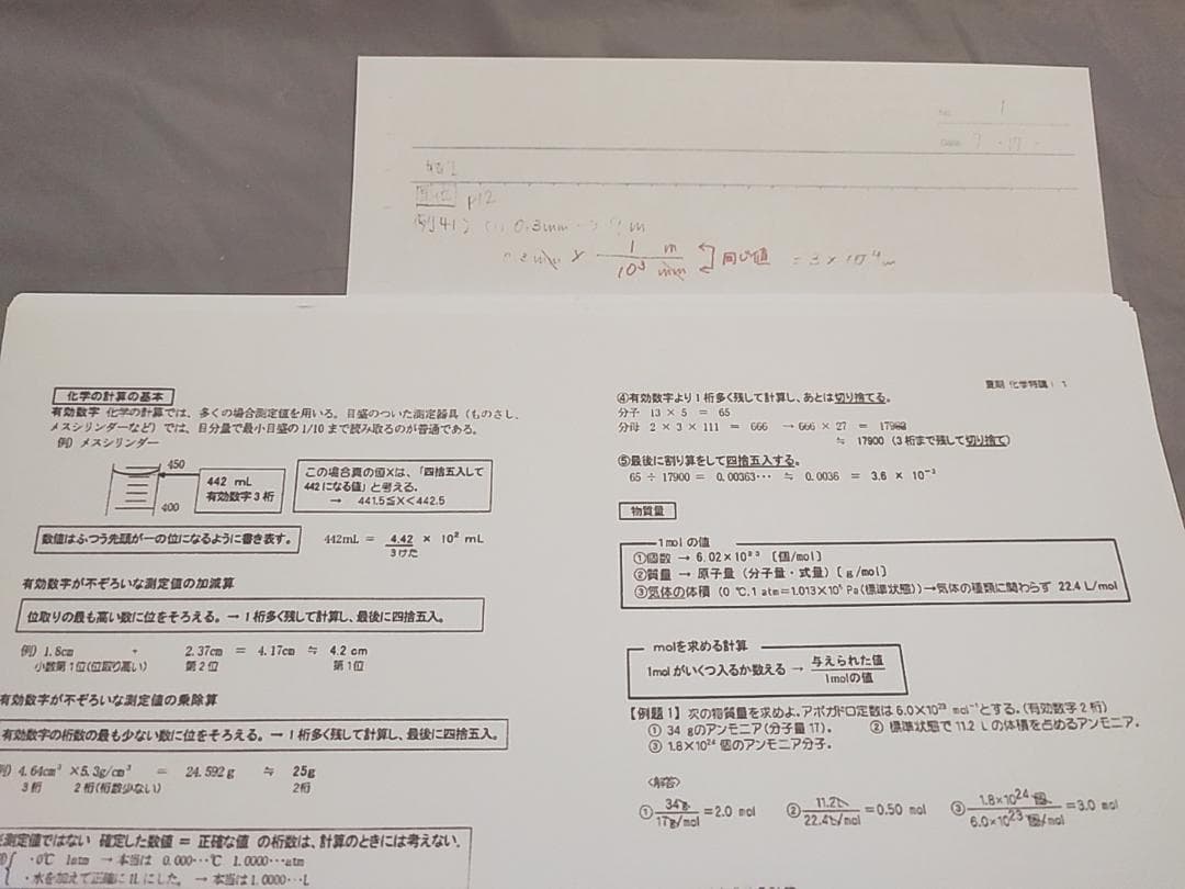 駿台　24年　景安先生　夏期　化学特講Ⅰ　板書・プリント　鉄緑会　河合塾　東進