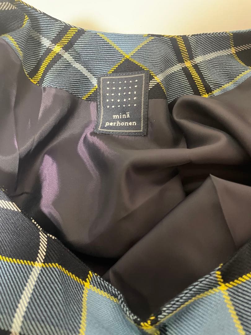 ミナペルホネン　シルクタータンチェックワンピース重ね着