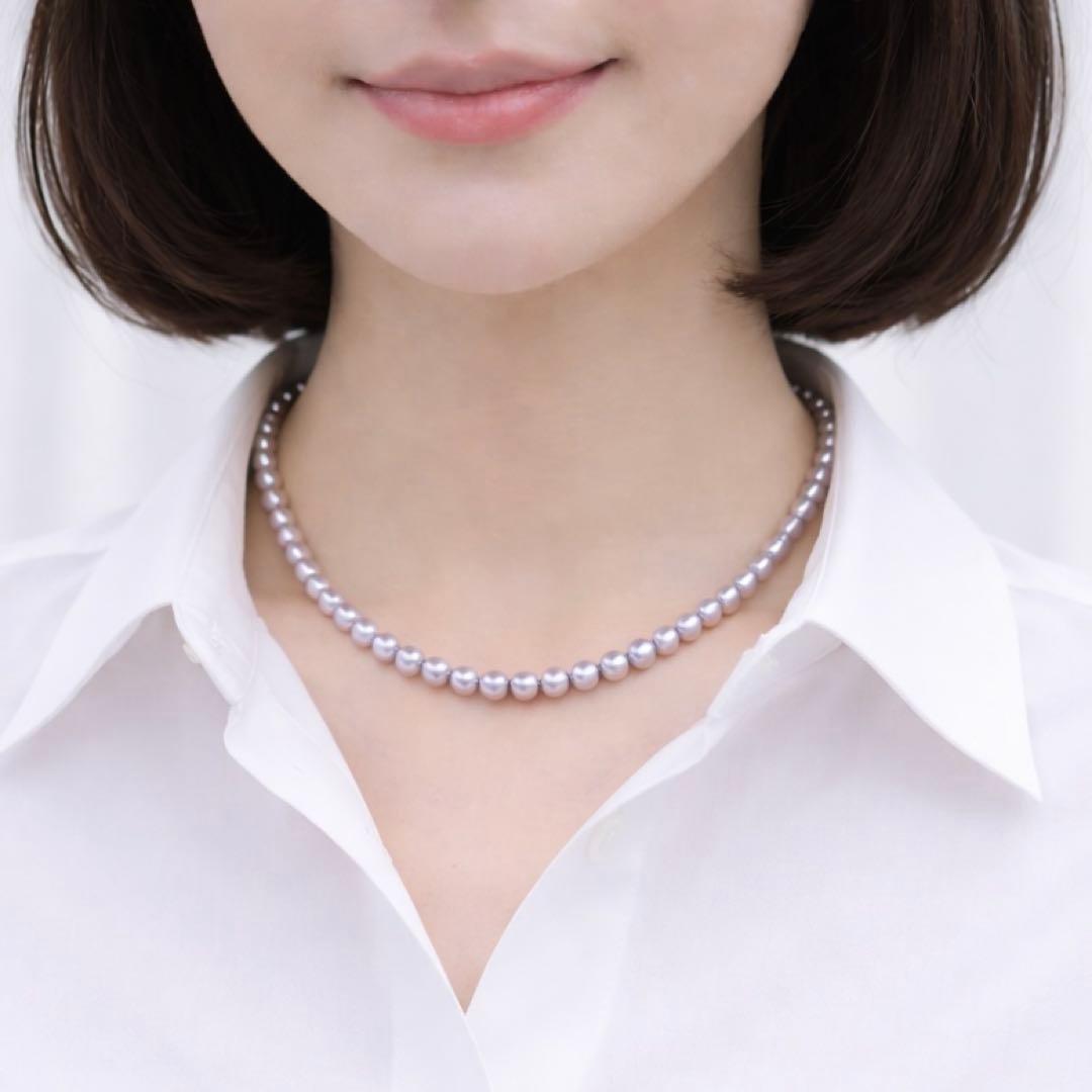 極上の照り✨銀座ジュエリーマキ　あこや本真珠 7mm珠 シルバーパールネックレス