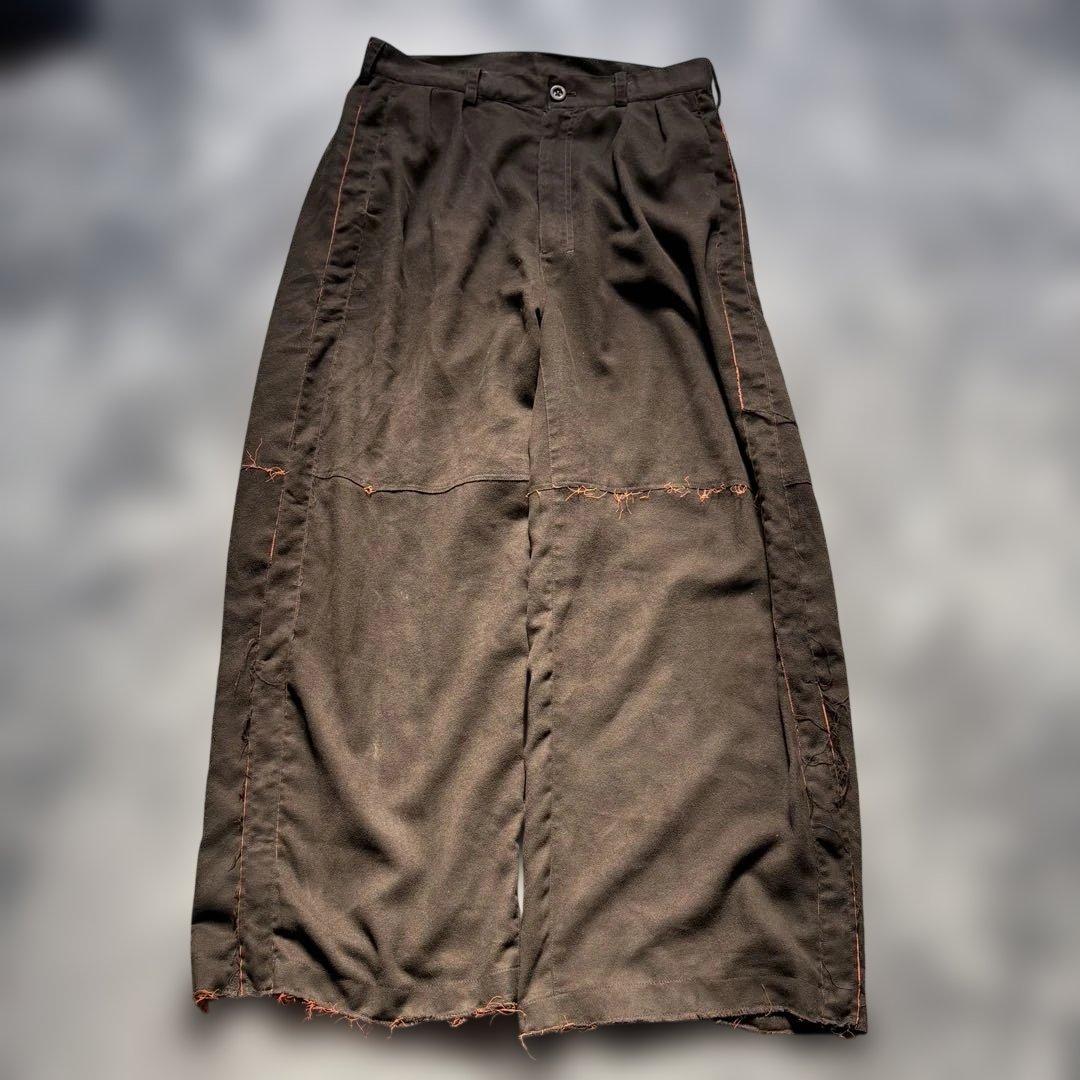 パンツ ANCELLM VEGAN LATHER SIDE LINE PANTS 2