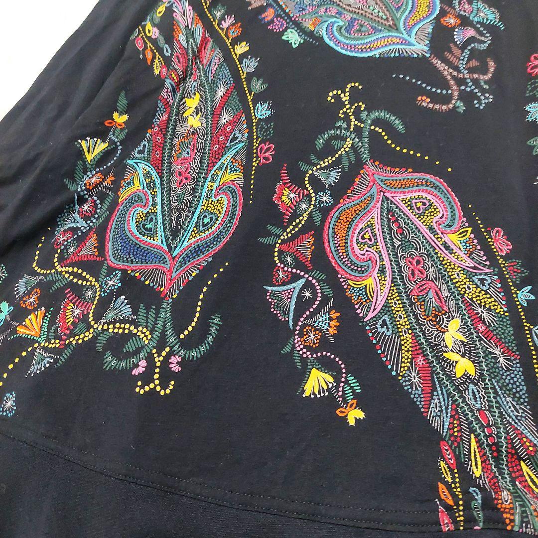 美品 トクコプルミエヴォル マルチカラー プリント ハート刺繍 チュニック