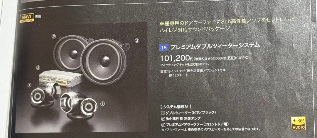 貴重！50プリウス　プレミアムダブルツィーターシステム　ハイレゾ　純正オプション