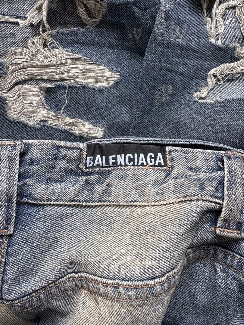 BALENCIAGA 23sS デストロイバギーデニム XS