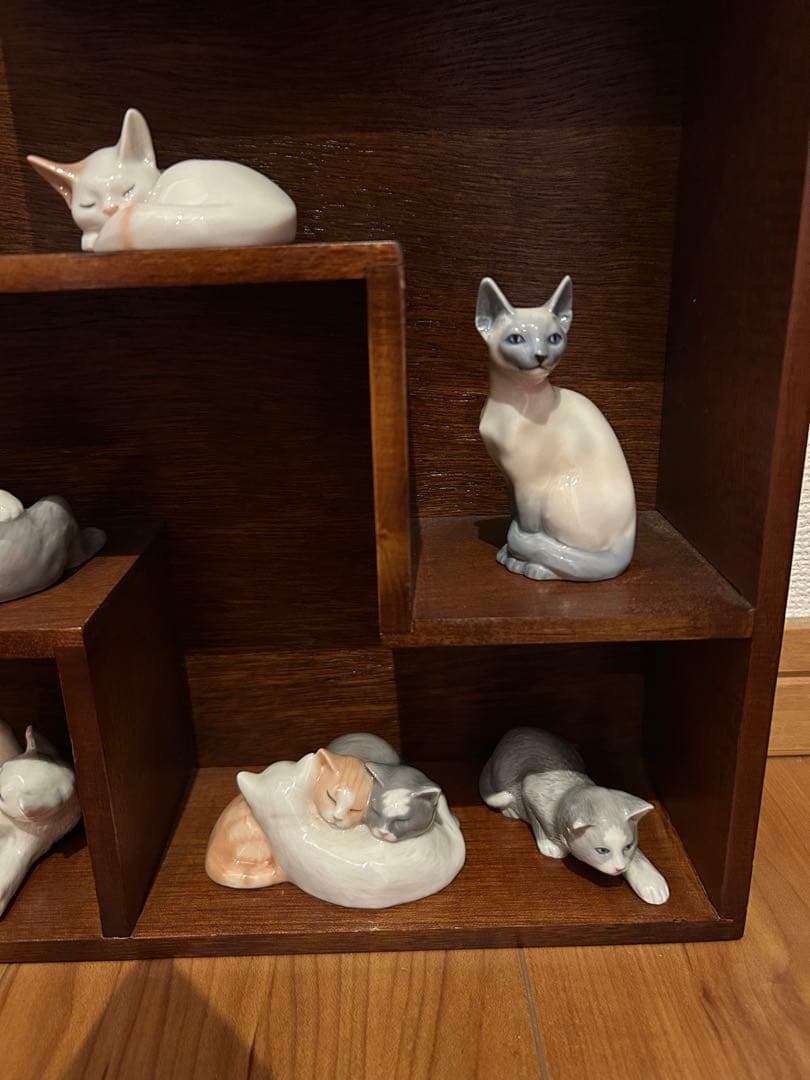 値下ロイヤルコペンハーゲン猫12ミニキャットコレクションフィギアひな祭りネコの日